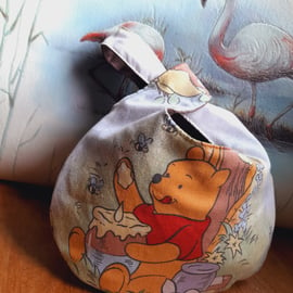 Genuine Vintage fabric Winnie the pooh fabric 80s  Japanese Knot bag