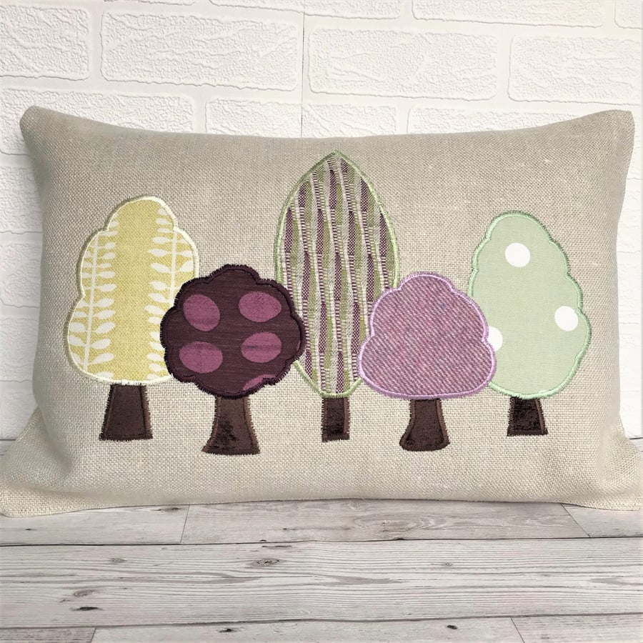 Spring trees cushion, rectangular cushion