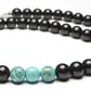 Shungite & Turquoise 8mm bead necklace - EMF Protection, Healing