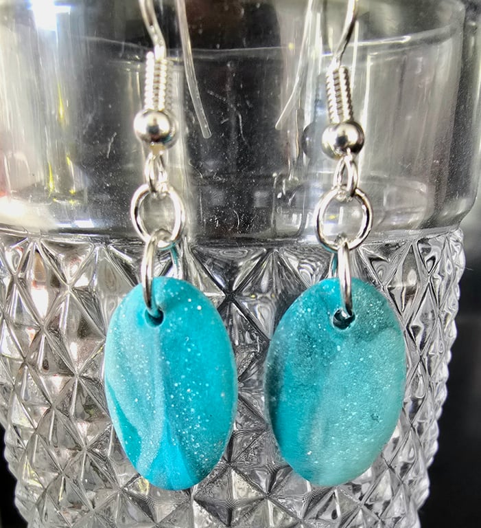 Handmade polymer clay and silver plated earrings