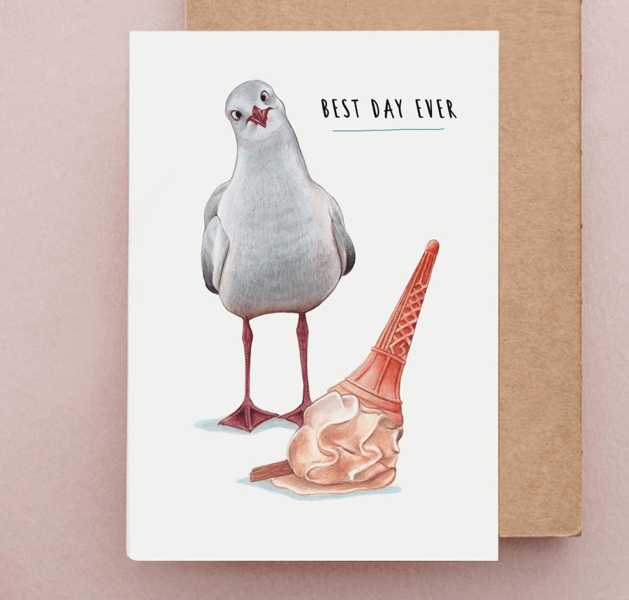 Funny Seagull Card - Cards For Him, Funny Birthday card, Funny Cards, Seaside