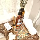 Mango Wood Snack Tray with Bowls – Colorful Vanity Organizer
