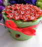 Red and White Fuchsia Flower Pot - Image 1
