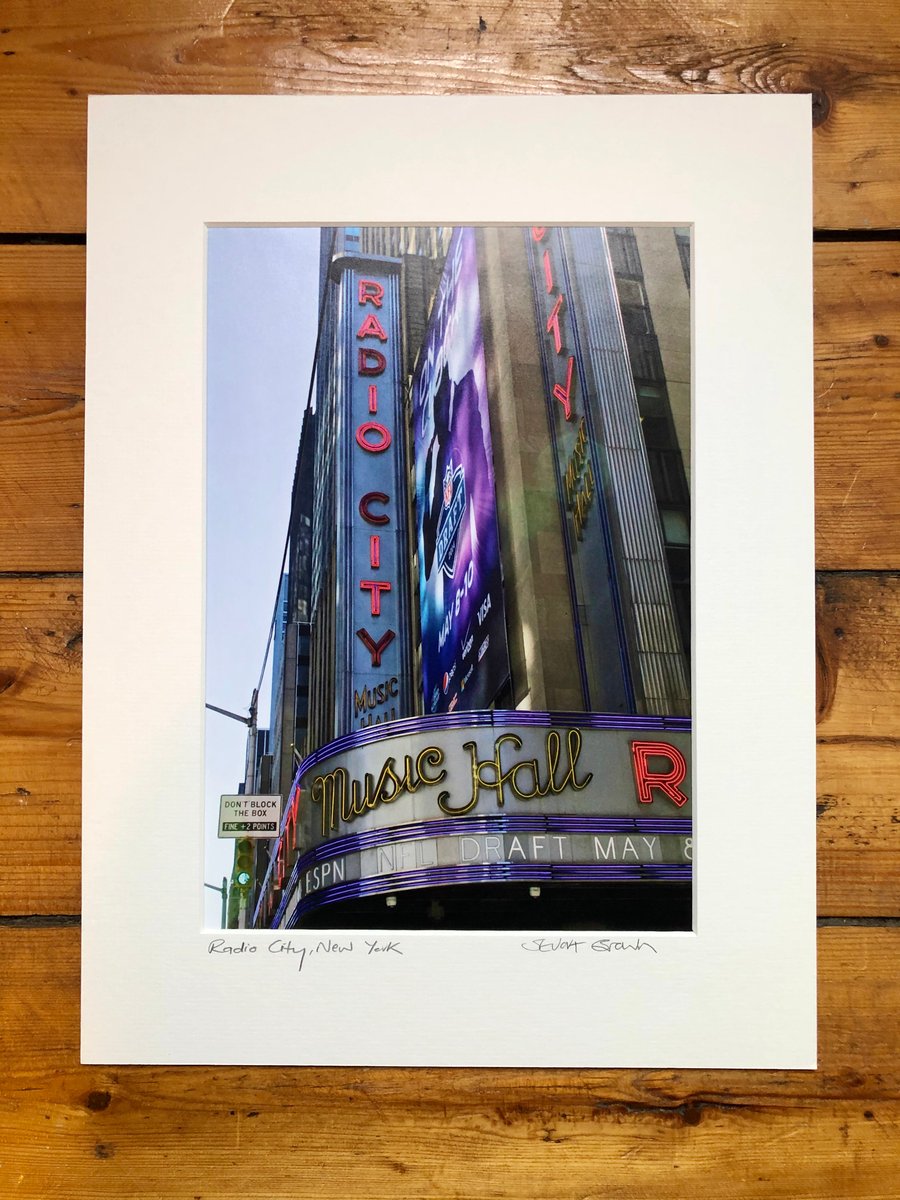 ‘Radio City’ New York signed mounted print FREE DELIVERY