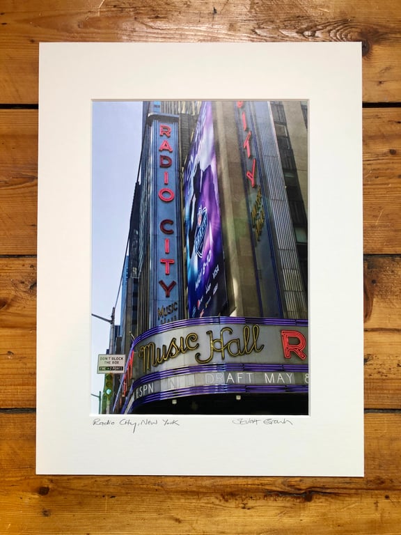 ‘Radio City’ New York signed mounted print FREE DELIVERY
