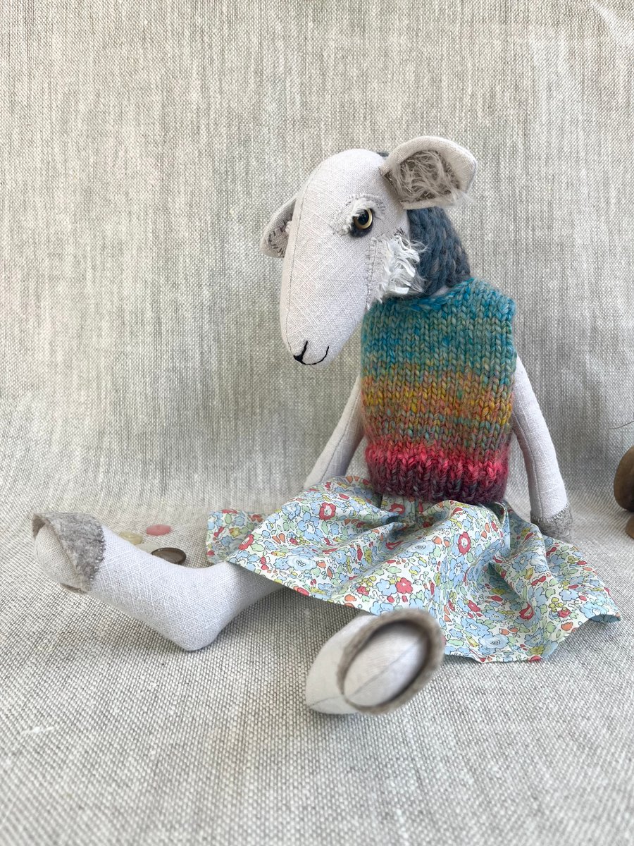 Handcrafted Textile Doll- June the Sheep