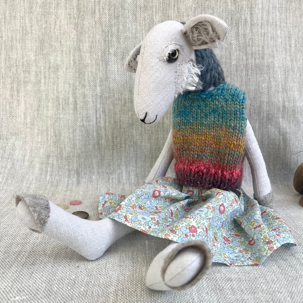 Handcrafted Textile Doll- June the Sheep
