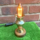 Small Brass Decorative Table Lamp, Upcycled Vintage Vase
