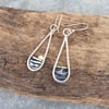 Reserved for Donna - Silver sun rising over the sea or mountain earrings