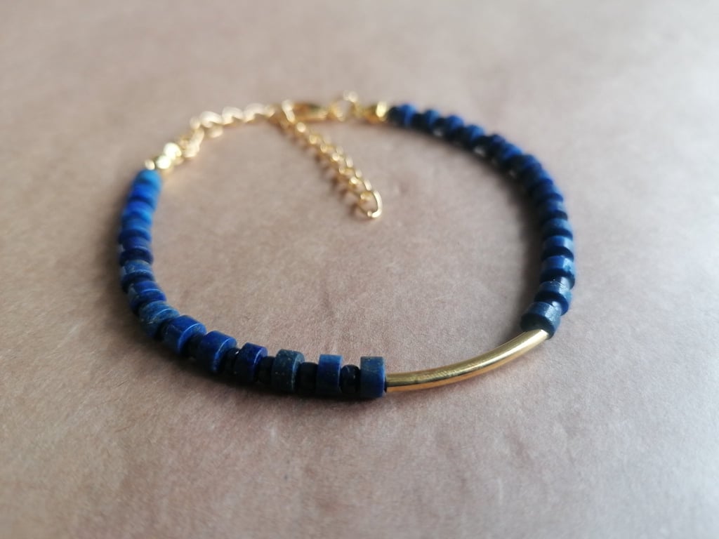 Lapis and Navy, Savanna evenings bracelet. 
