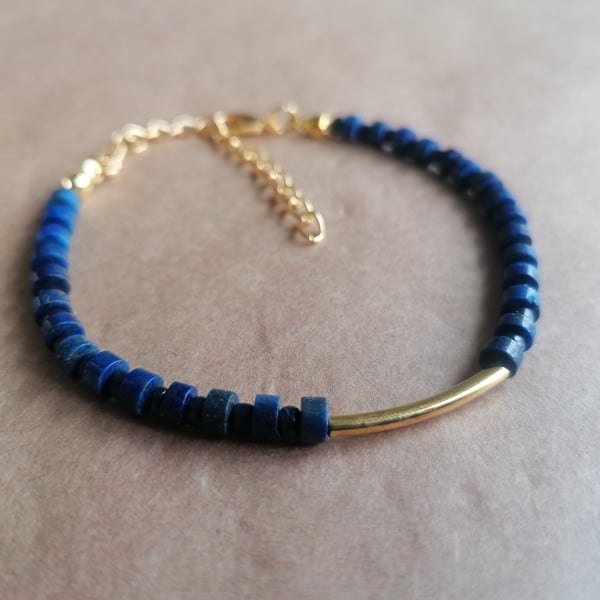 Lapis and Navy, Savanna evenings bracelet. 
