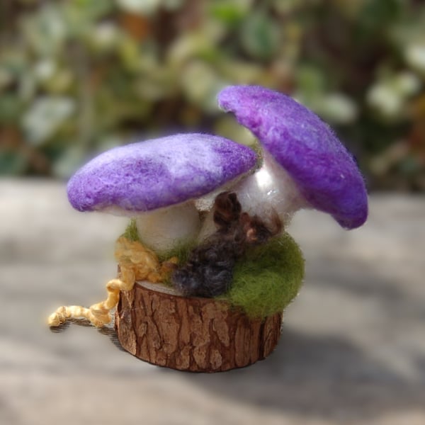 Needle felt mushrooms, Fibre art, Textile art