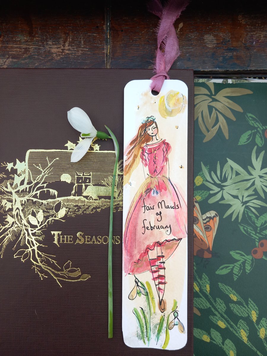 Hand drawn book mark ' fair maids of February '