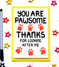 Thank You For Looking After Me Card From Dog, Cat, Rabbit, Pet, Puppy Kitten  - Image 1