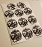 Lily of the Valley Skull Hand Printed Sticker - Image 7