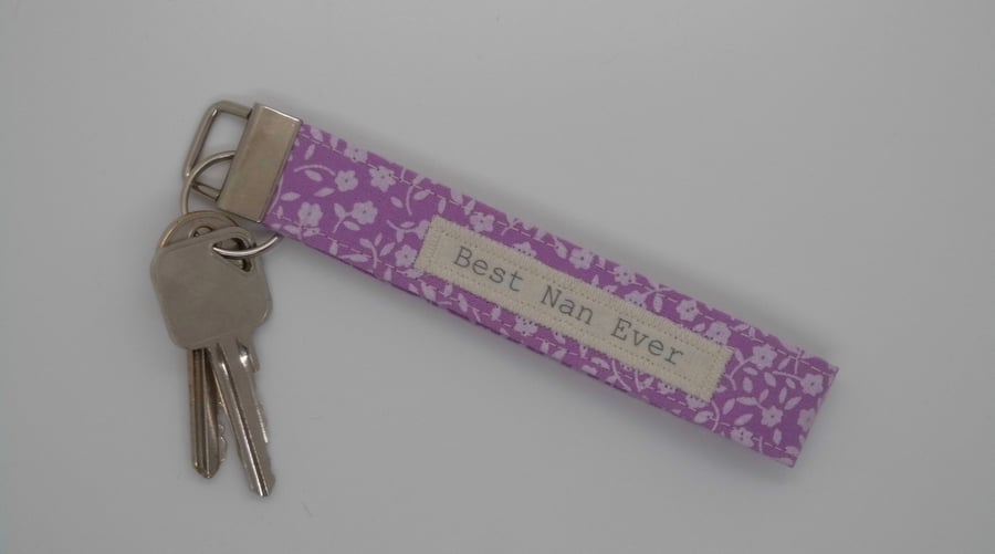 Best Nan Ever key ring wrist strap