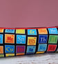 Periodic table fabric long pencil case