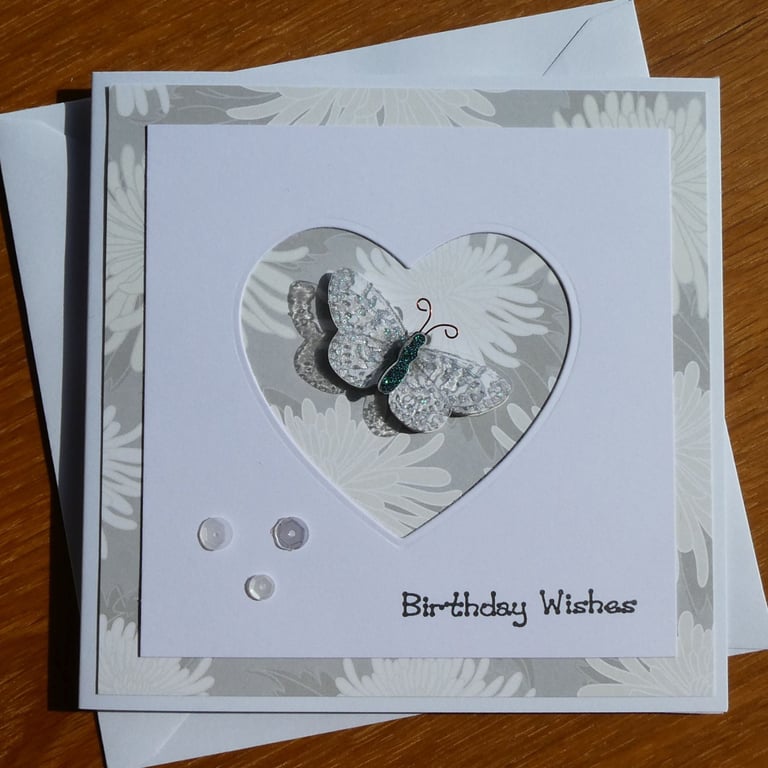 Birthday Card - Butterfly In Heart Aperture