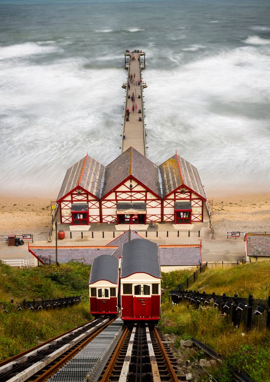 Victorian Saltburn Pier and Cliff Tram - limited edition photographic  print