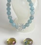 Stretchy Aquamarine Beaded Chainmaille Link Bracelet  - Image 2