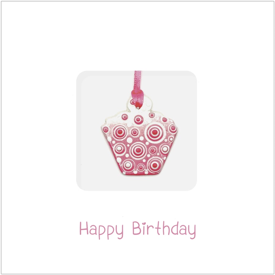 Strawberry Cupcake Ceramic Keepsake Card