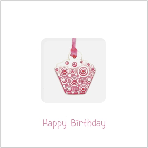 Strawberry Cupcake Ceramic Keepsake Card