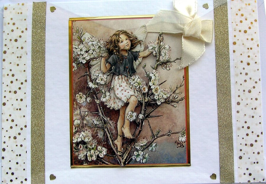 Fairy Hand Crafted 3D Decoupage Birthday Card - Blank (2438)