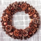 Large Christmas or All Season Wreath with cones and seeds