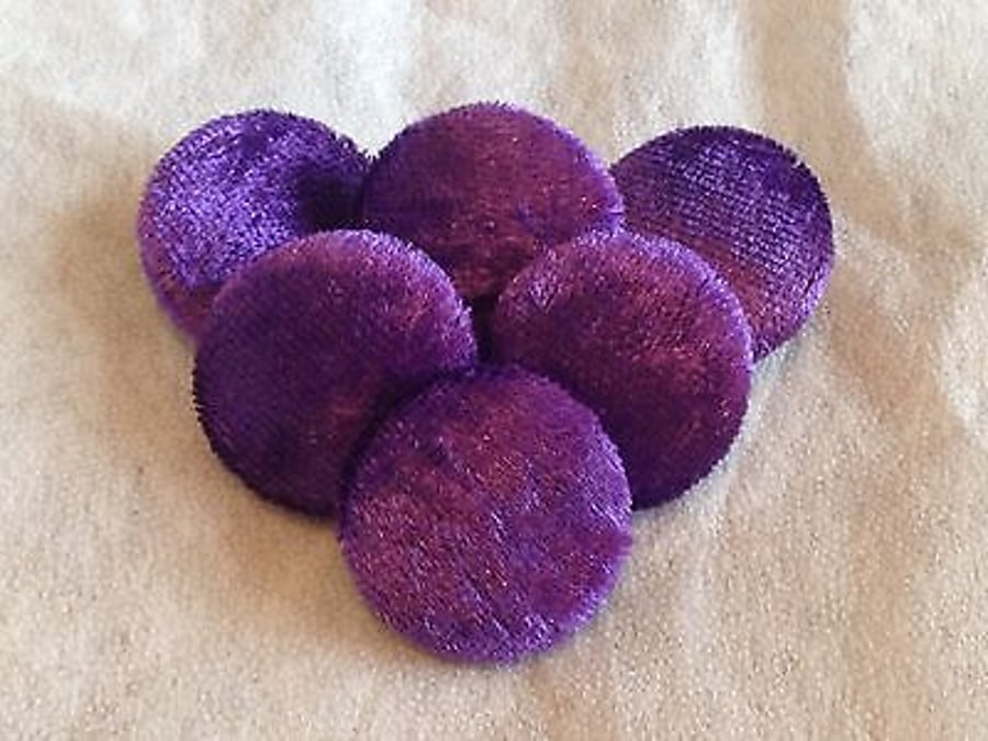 Large, Purple, Crushed Velvet, Fabric Covered, Buttons Different Pack Sizes