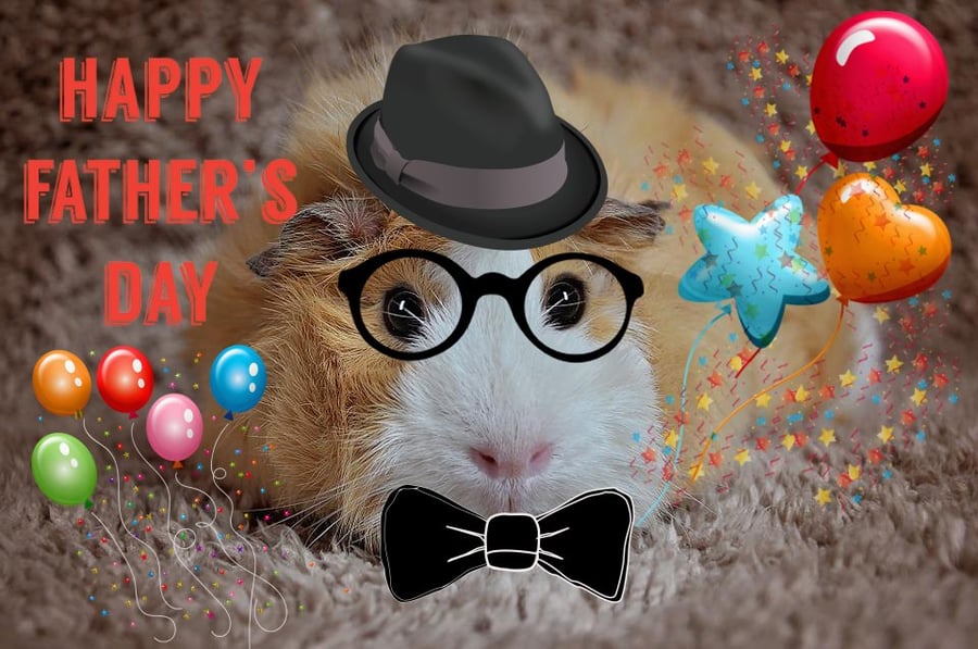 Happy Father's Day Card Guinea Pig 