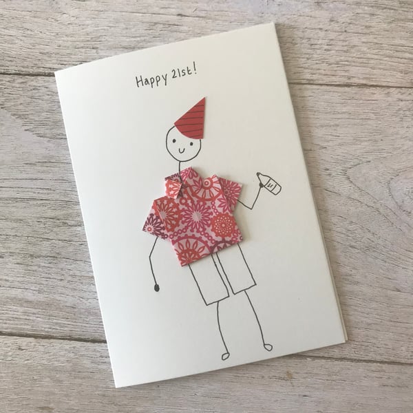 Happy 21st,  Mens birthday cards, Personalised card