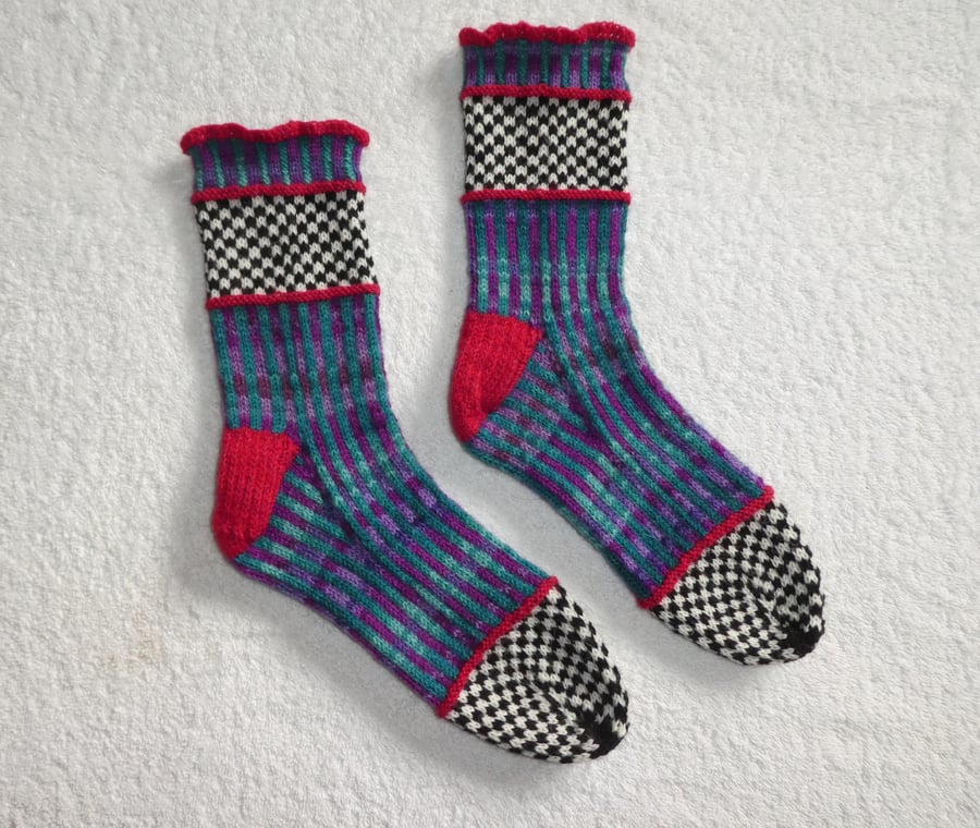 Socks 4ply Knitting. Chequerboard Toe Sock Knitting Pattern PDF  PDF Pattern