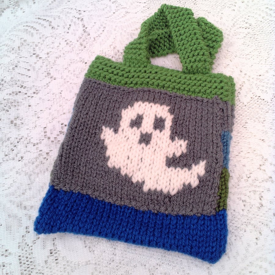 Halloween Trick or Treat Swag Bags, Child's Knitted Bag, Child's Bag, Halloween
