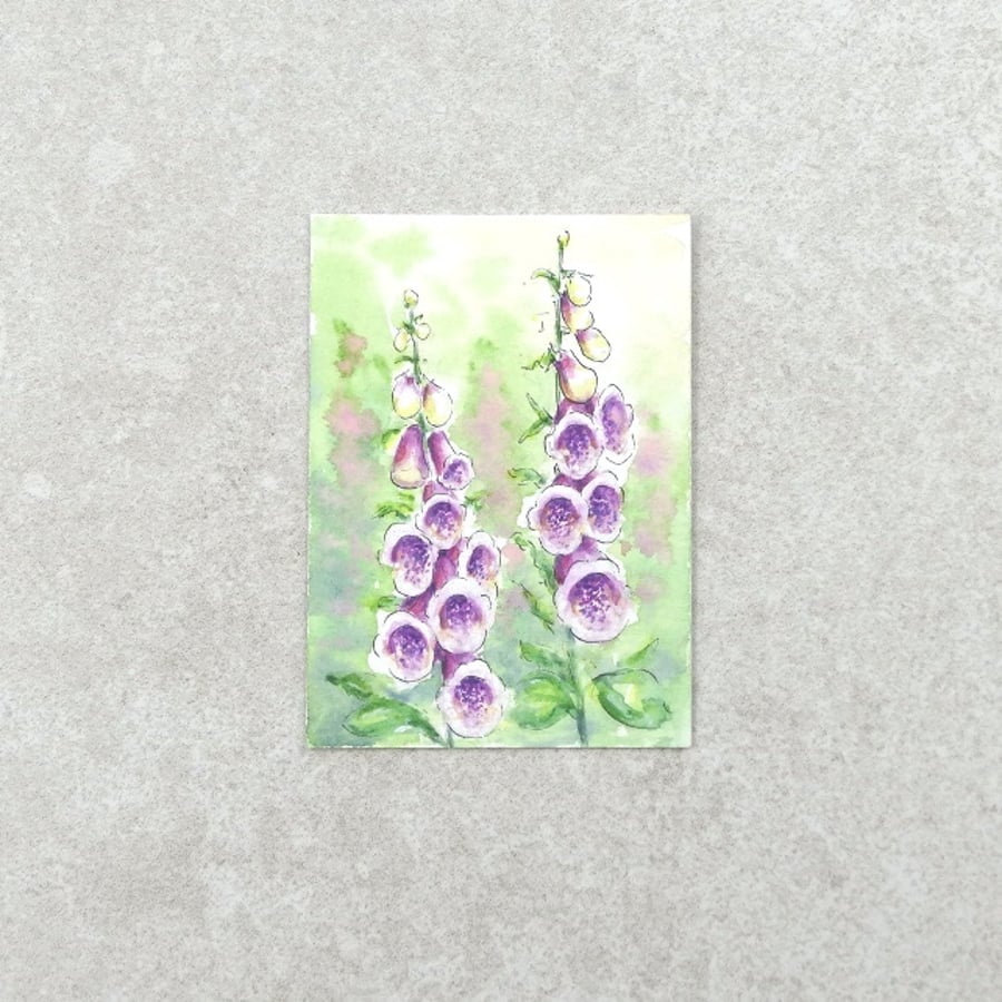 Original Watercolour ACEO 'Foxgloves'