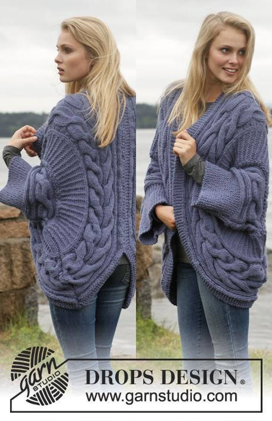 Hand knitted ladies chunky knit cable cardigan jacket - ladies knitwear 