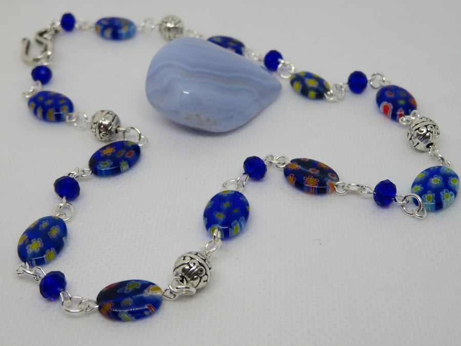 Blue Millefiori Necklace