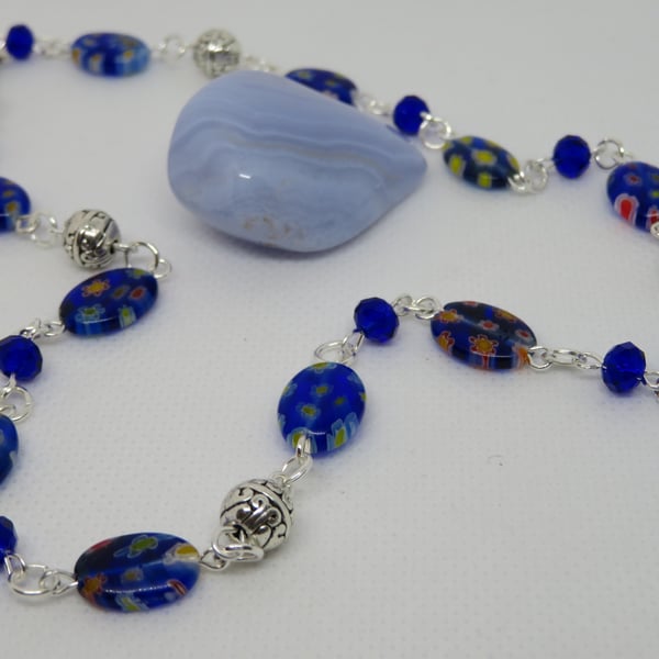 Blue Millefiori Necklace