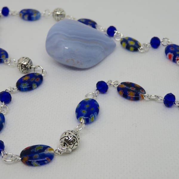 Blue Millefiori Necklace