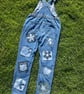Women's reworked denim dungarees Size 14 - Image 4