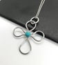 Turquoise cross necklace sterling silver hallmarked - Image 1