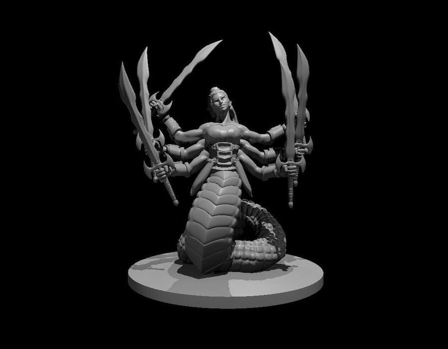 Marilith  - 3D Printed Resin DnD Pathfinder Figure Mini Miniature