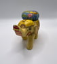Vintage Elephant Pin Cushion - Yellow Sewing Gift & Anchor - Image 2