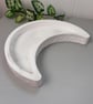 Natural and White Marbled Crescent Moon Trinket Tray - Celestial Jewellery Dish - Image 4