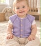 Hand-Knitted Baby Vest with Eyelet Panels – Soft Lavender Purple (6-9m) - Image 2