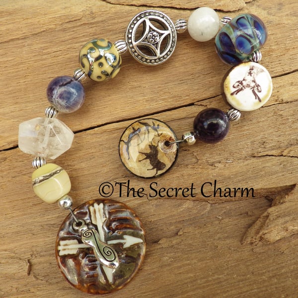 Diana Artemis Pagan Prayer Beads, Goddess Of The Hunt, Pocket Prayer Mala