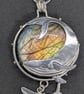 Sterling Silver Whale pendant, Silver whale pendant with labradorite stone - Image 7