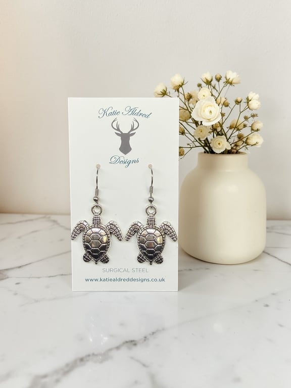 Charm Earrings - Large Turtle