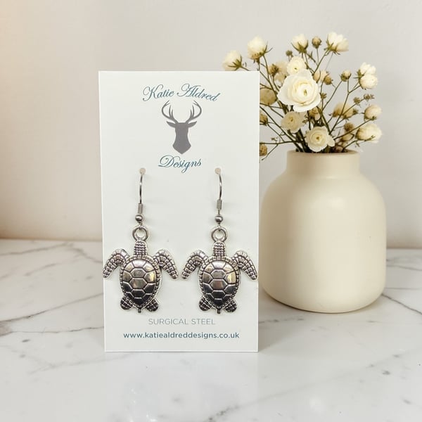 Charm Earrings - Large Turtle