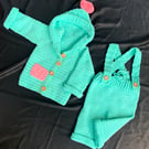 Handcrafted Crochet Baby Hooded Jacket & Pants Set