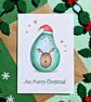 Merry Christmas Card, Funny Avocado Christmas Card, Avo Merry Christmas! - Image 1